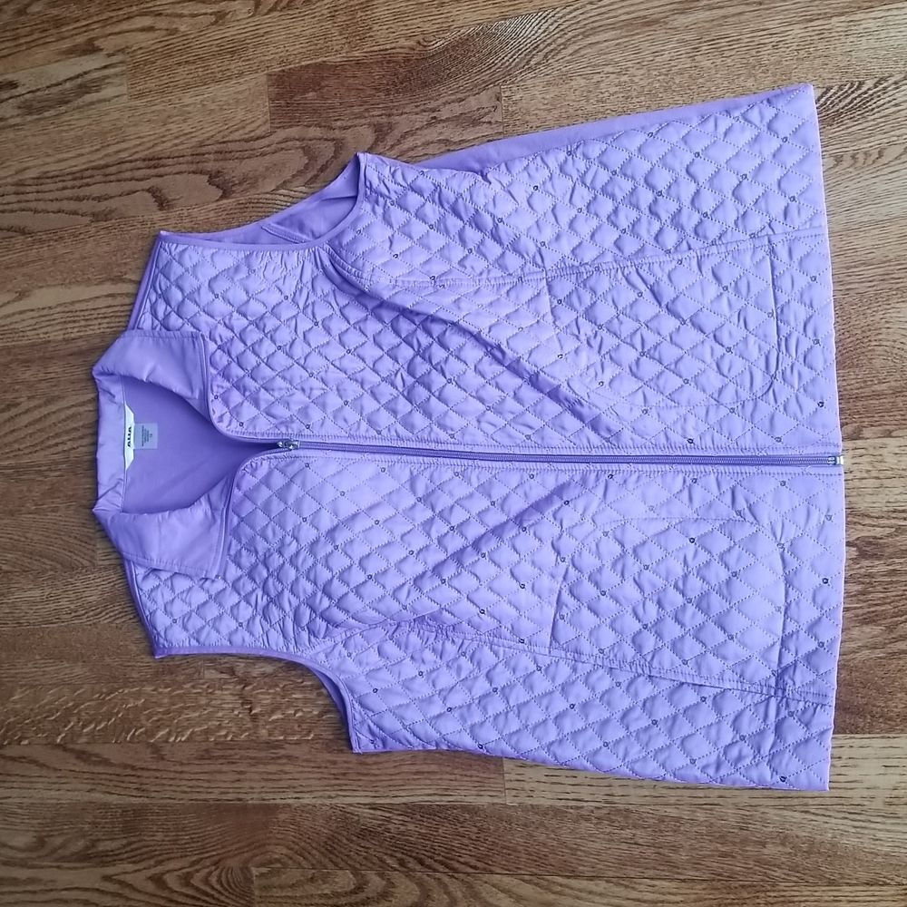 (14) ALIA Lavender Vest Sequined Details Comfortable Classic Pastel Glam Glitz